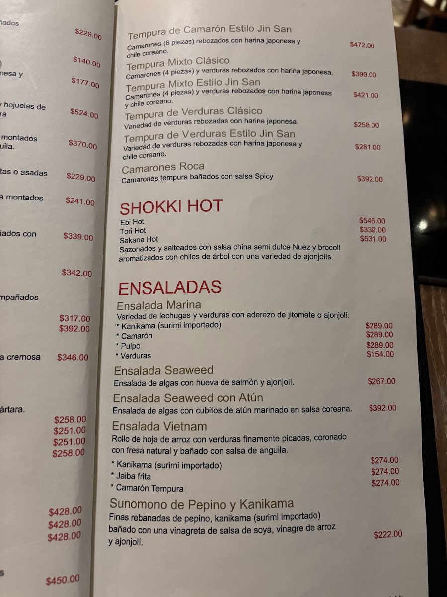 Jin San Menu - Image 2